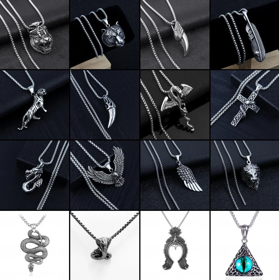 ★TheQ★ Halskette Tier Metall Anhänger mit Kette Damen Herren Schmuck NEU - Bild 1 von 1