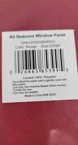 All Seasons Window Panel 52x84 Rouge - Picture 1 of 5