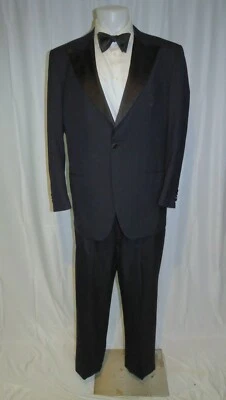 Kiton Neiman Marcus Handmade Navy Barathea Peak Lapel One Button Tuxedo 43L - Image 1 of 4
