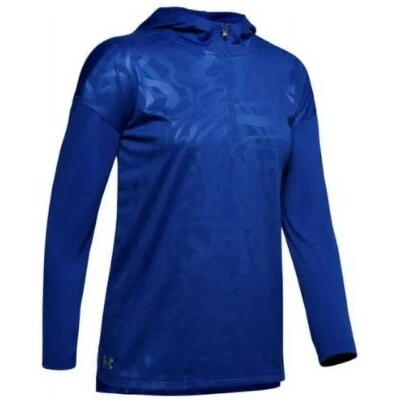 Sudadera con capucha Under Armour para mujer emblema armario 1/4 cremallera real mediana Foto 1 de 2