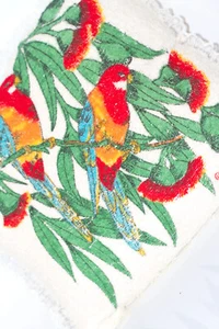 Preloved Cushion, Rosella and red flowering gum branch cushion - Picture 1 of 4