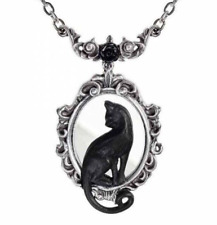 Feline Felicity Pendant Necklace, Rose, Black Cat Gothic Gift, Alchemy England