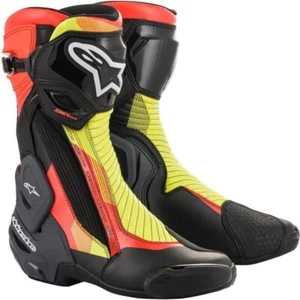 ALPINESTARS SMX PLUS V2 RED YELLOW BLACK MOTORCYCLE SPORTS BOOTS SIZE EU41 - Picture 1 of 3