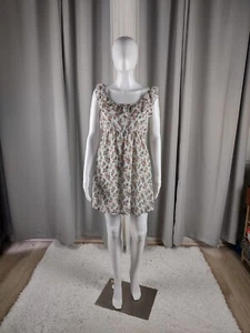 Rue21 Women's White, Blue, Green Floral Print Open Back Mini Dress Size M. - Picture 1 of 10