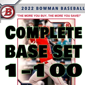 2022 Bowman Baseball Complete Set 1-100 - Picture 1 of 1