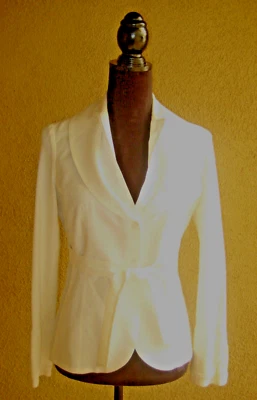 Blusa Burnello Cucinelli Italia Mujer Marfil Ramio/Algodón Punto Atado Manga Foto 1 de 4