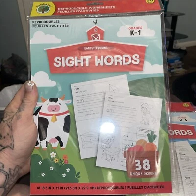 38 PC Teaching Tree Reproducible Worksheets Sight Words New Grades K-1 New - Image 1 of 2