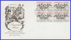 USA4 #1252 U/A ARTMASTER FDC BL4  American Music - Picture 1 of 1