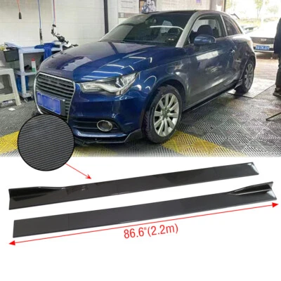 Saias laterais de fibra de carbono 86,6 pol. extensão painel balancim lábio para Audi Q2 Q3 Q5 Q7 - Imagem 1 de 4