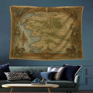 Middle Earth Map Art, Fantasy World Map, Middle Earth Print, Antique Style Map, - Picture 1 of 9
