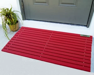 Entrance Doormat Heavy Duty Recycled Plastic Outdoor Red Poly Lumber HDPE MAT - Picture 1 of 6