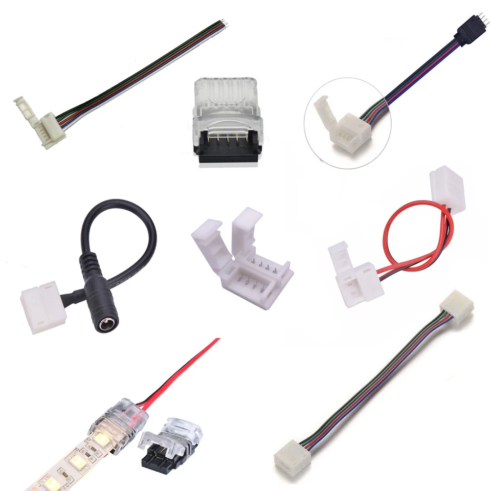 2Pin 4Pin 5Pin Waterproof IP65 LED Strip Connector Clip Wire RGB RGBW Adapter - Image 1 of 4