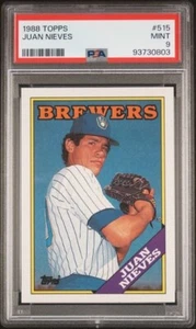 RARE! 1988 Topps 515 Juan Nieves PSA 9 MINT! Recently Graded - Picture 1 of 2