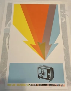 Pearl Jam Poster - 7/2-3/03 Boston MA 2003 Ames Bros - Flat Stored - MINT - Picture 1 of 6