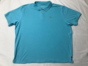 Tommy Bahama Polo Shirt Mens 2XL Big Blue IslandZone Supima Marlin Logo Golf - Picture 1 of 8