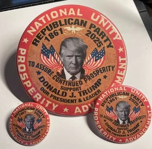 Hermoso conjunto de botones Donald Trump Pinback Vance prosperidad republicana de colección - Imagen 1 de 1