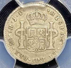 Colonial PERU 1816, King Ferdinand VII SILVER 2 Real Genuine Coin Spain, PCGS VF - Picture 1 of 5