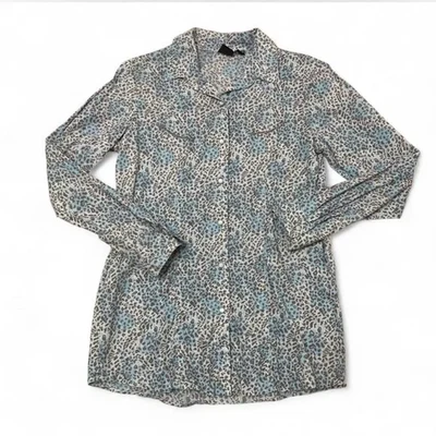 Cruel Girls Leopard Print Pearl Snap Western Shirt Girls XXL 14/16 Rodeo Cowgirl - Image 1 of 4