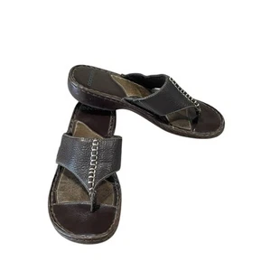 DOCKERS Women's Leather Sandals Size 7.5 M Color Dark Brown Casual Summer Wear - Picture 1 of 11