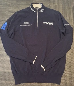 Callaway Max Greyserman PGA Tour Issued 1/4 Zip 100% Cashmere Sweater Men M Navy - Bild 1 von 17