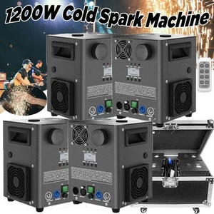 Máquina de chispas frías 1200 W efecto escenario DMX máquina de fuegos artificiales bar show de bodas + estuche - Imagen 1 de 16