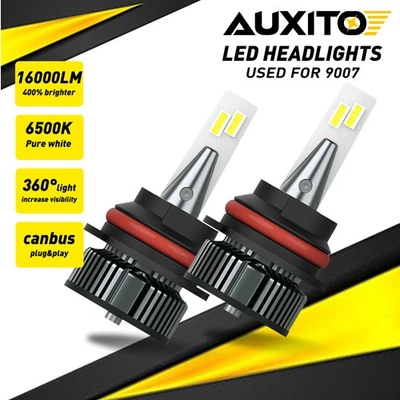 Clear White Auxito 9007 HB5 LED Headlight Bulbs Lamps High Low Beam Super Bright - Image 1 of 4
