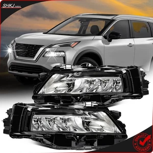 For Nissan For Rogue 2021-2023 Headlights Assembly Chrome LED Pair - Picture 1 of 7