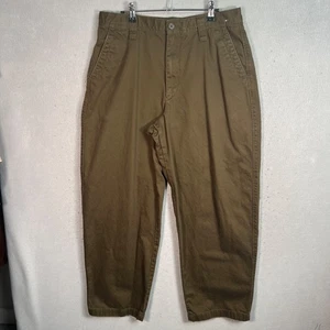 Uniqlo U Herrenhose olivgrün Baumwolle weites Bein Größe 34 Taille - Bild 1 von 10