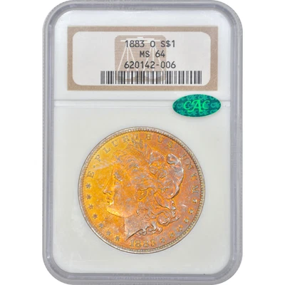 1883-O $1 Morgan Silver Dollar NGC MS64 CAC - Fantastic Toning - Image 1 of 4