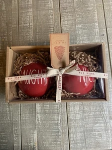 Nuovo Rae Dunn grande set di 2 ornamenti cattivo bello magenta collezione artigianale - Foto 1 di 5