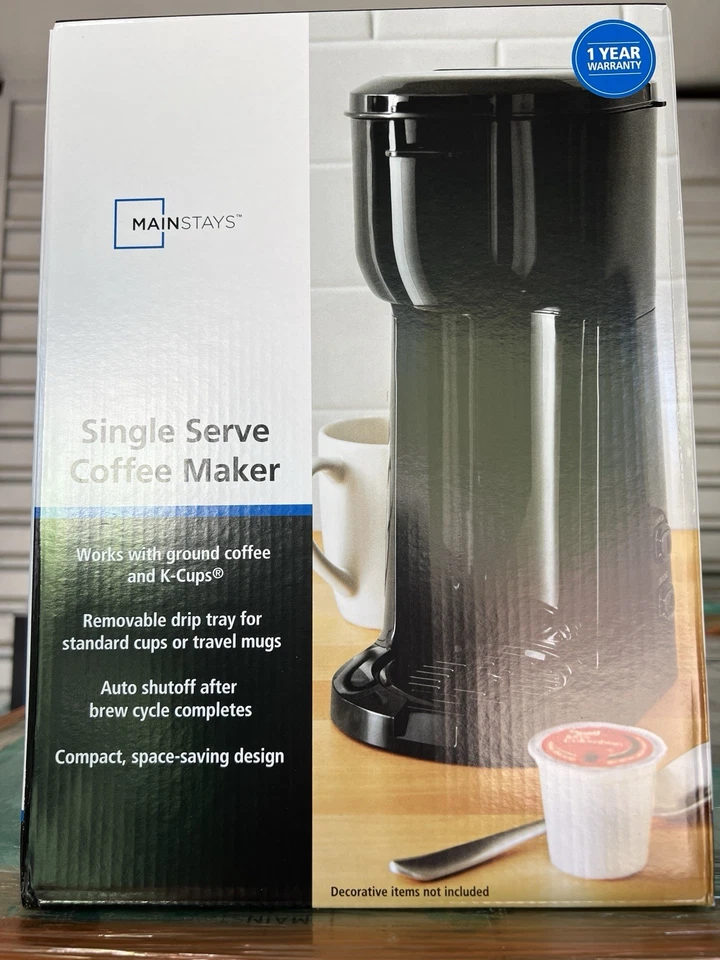 Mainstays Single Serve Coffee Maker 1 cup Capsule or Ground Coffee