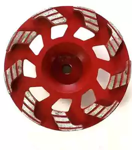 7” Premium Aggressive Schleifen Diamant Topfscheibe Scheibe Beton #6 Körnung 5/8”-11 - Bild 1 von 4