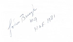 Johnny Bucyk Signed Index Card - HOF Maple Leafs Bruins Hockey (Autographed) - Picture 1 of 1
