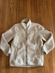 North Face Mädchen Jacke weiß Sherpa Reißverschluss Größe L - Bild 1 von 9