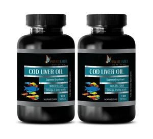 vitamin 120 - NORWEGIAN COD LIVER OIL - helps eye sight 240 Softgels 2 Bottles - Picture 1 of 12