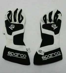SPARCO GLOVES TIDE Race White Black SFI FIA Fire Auto Racing XS X-small 8 NEW - Picture 1 of 3