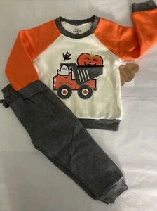 Boys Halloween Baby Essentials 2 pc Dump Truck Outfit 24M New - Picture 1 of 7