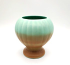 Vtg Rumrill Red Wing Pottery 294 Teal Green And Pink Tan Ombre Vase Planter