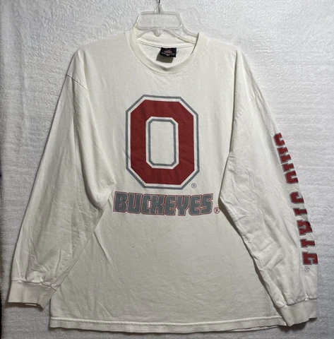 Ohio State Shirt NCAA Colosseum Mens XL White Long Sleeve Crew Neck Cover