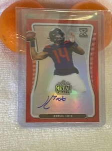 KHALIL TATE 2020 XRC RC LEAF METAL DRAFT RED Prism 5/5 AUTO ARIZONA /1 - Picture 1 of 5