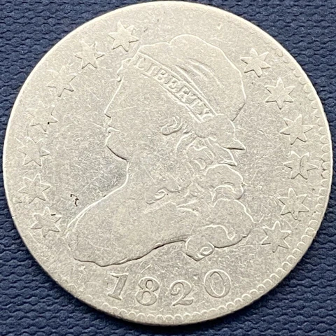 1820 Capped Bust Quarter 25c Better Grade Cleaned #54518 Cover