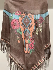 Montana West Faux Leather Shawl OS - Picture 1 of 5