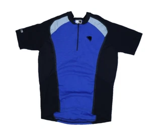 Endura Blue Black Short Sleeve Coolmax 1/4 Zip Pullover Cycling Jersey Mens XL - Picture 1 of 8
