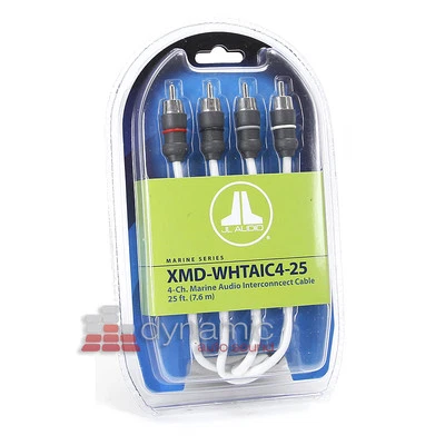 JL AUDIO XMD-WHTAIC4-25 Marine 25 ft. 4-Channel RCA Amp Boat Interconnect Cable - Image 1 of 2