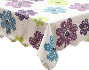 Rectangle Waterproof Vinyl Table Cloth, Waterproof Oil-Proof PVC Table Cloth, Fl - Picture 1 of 7