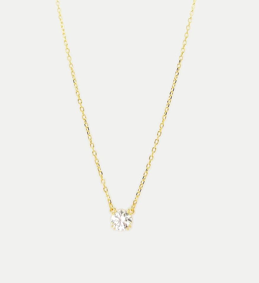 NEW 100% Authentic SWAROVSKI Gold White Crystal Round Pendant Necklace 5636703 - Image 1 of 4