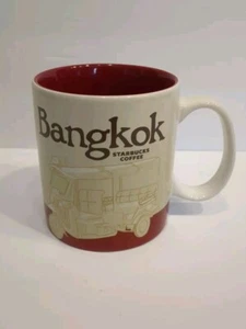 Taza de café Starbucks BANGKOK Global Icon City Collector Series roja usada en excelente estado 16 oz - Imagen 1 de 6