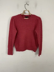 Ann Taylor Damen Pullover Medium rot Zopfmuster Rundhals Wolle Kaschmir kuschelig - Bild 1 von 9