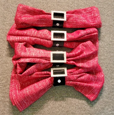 Threshold Made in India 20 x 20 Napkin 4 Pack Red Silver Twinkle W/Napkin Rings - Image 1 of 4