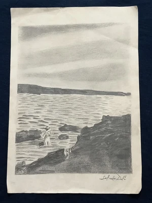 Salvador Dalí Drawing on paper (Handmade) signed and stamped mixed media. - Image 1 of 4